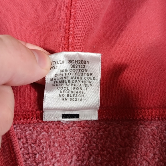 Vintage Lucky Brand Hoodie Womens XL Red Spellout Embroidered Denim Y2K - Picture 3 of 15